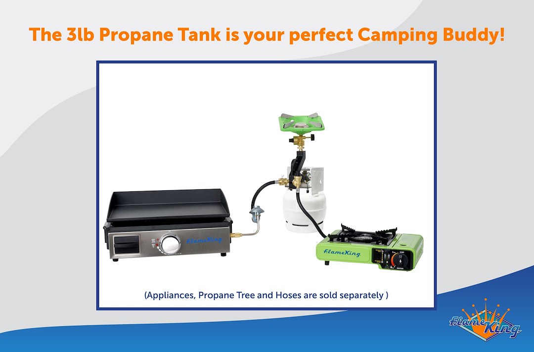 Flame King YSN03 Propane Tank - 3 lb with Gauge