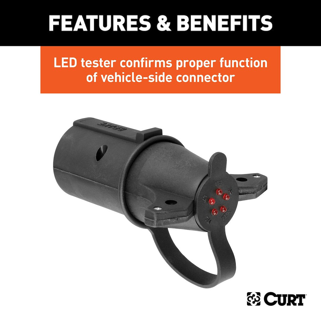 CURT Trailer Wiring Connector Adapter (57265) – Color: Black