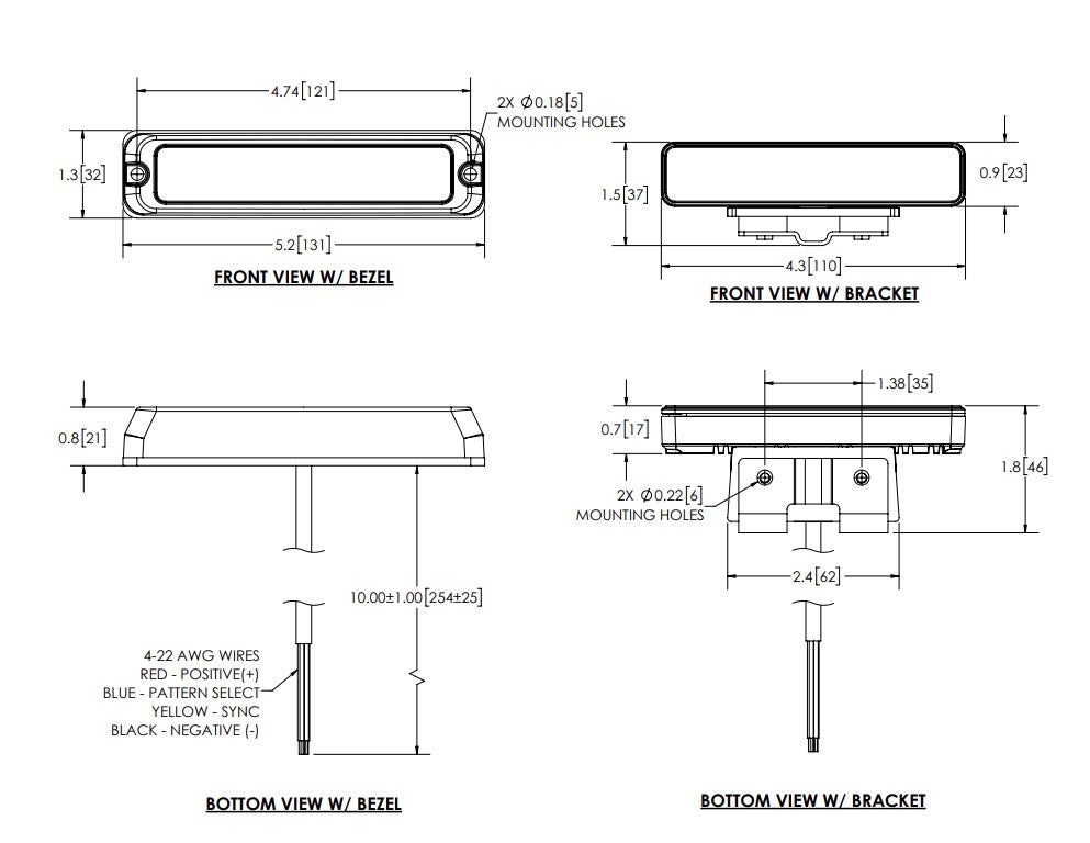 Ecco ED3706A Multi-Mount Directional LED Warning Bar