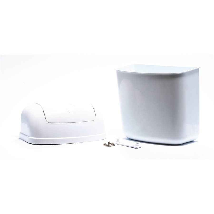 Camco 43961 Wall/Cabinet-Mount Trash Can - White