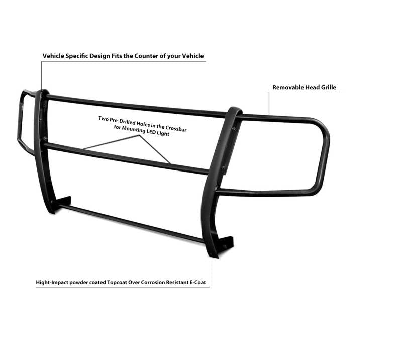 Black Horse Offroad SPARTAN™ Steel Grille Guard 17DOPRMA - image 9
