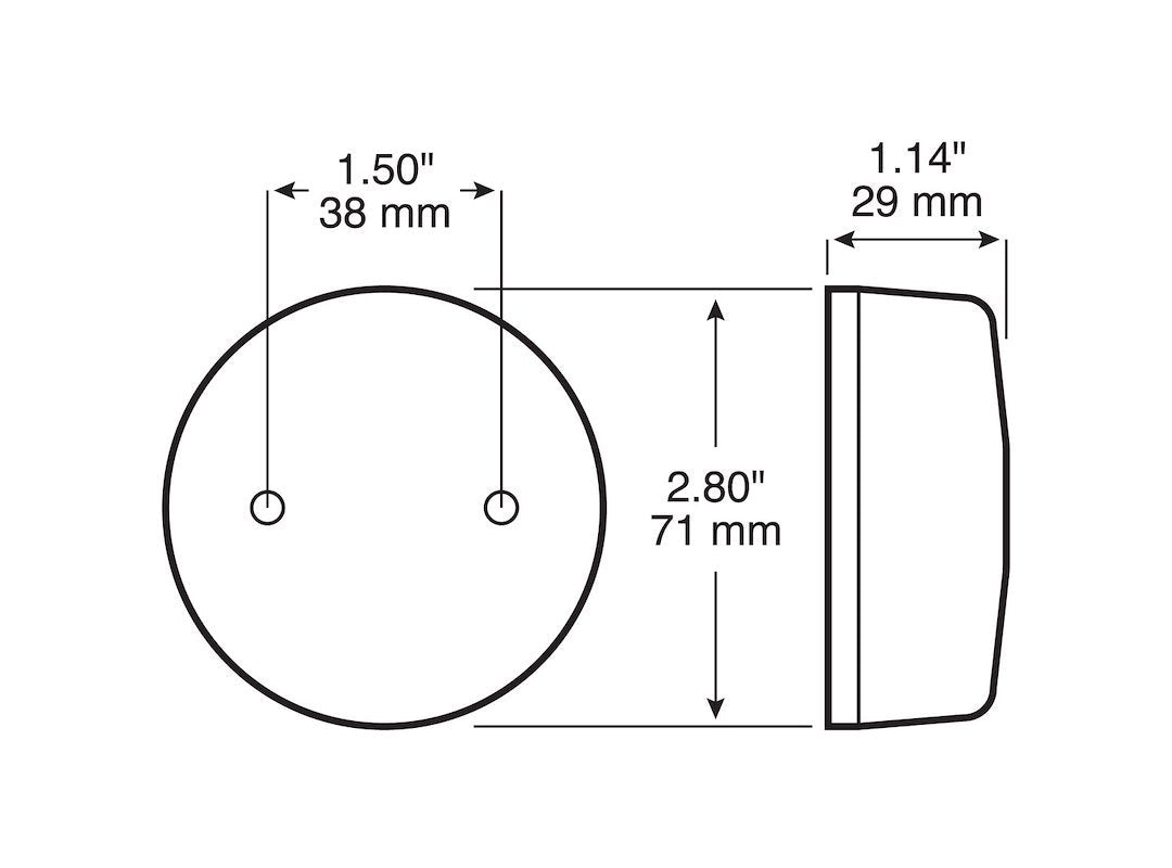 Peterson Mfg. 2-7/8 Inch Incandescent Clearance Light (V102a)