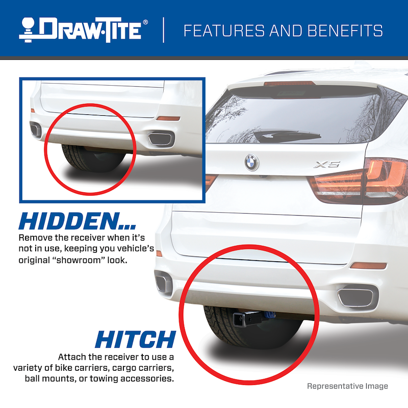 Draw-Tite 76912 Hidden Hitch Class III 2" Receiver for 2019–2025 Toyota RAV4