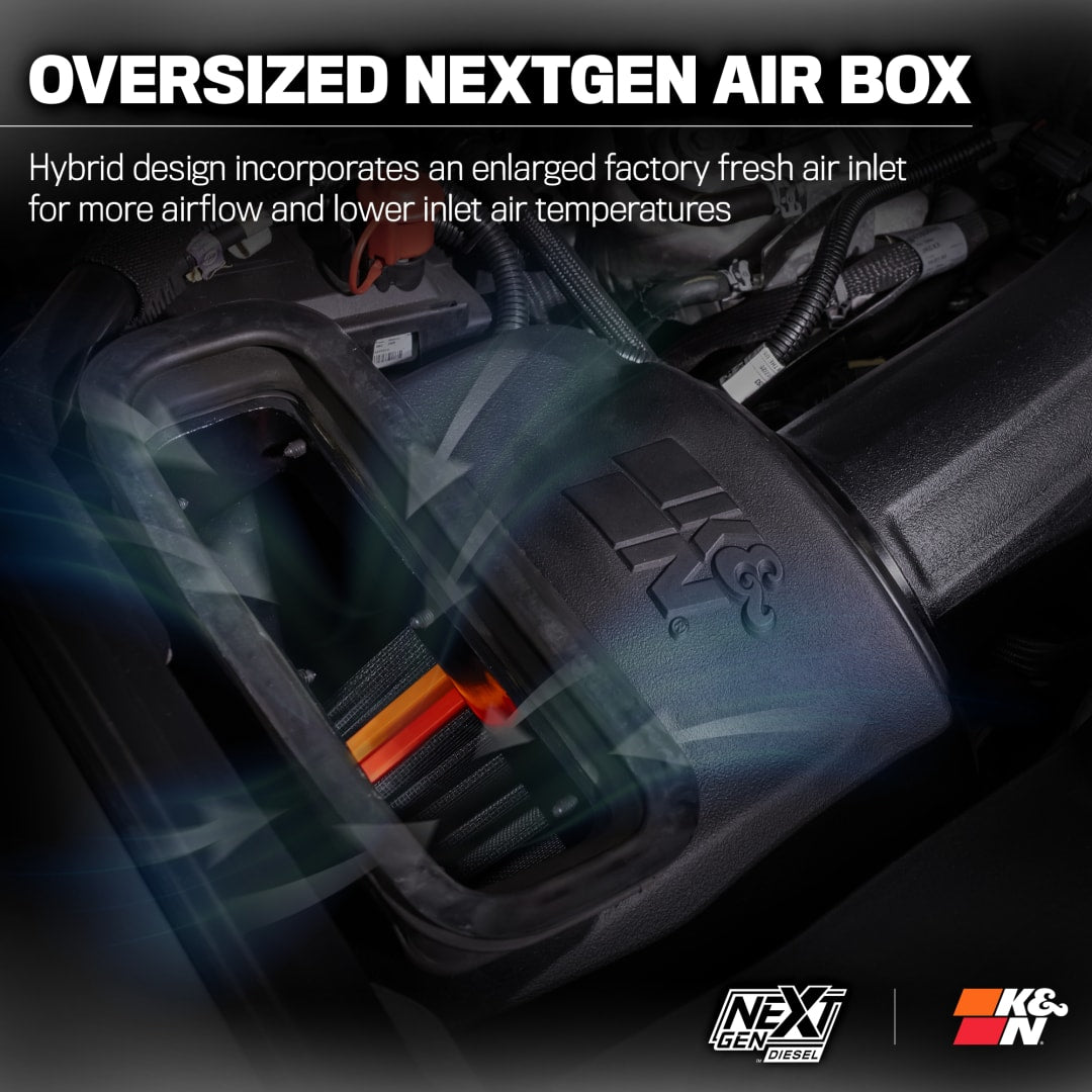 K&N 50-3101d NextGen Diesel Dryflow Cold Air Intake
