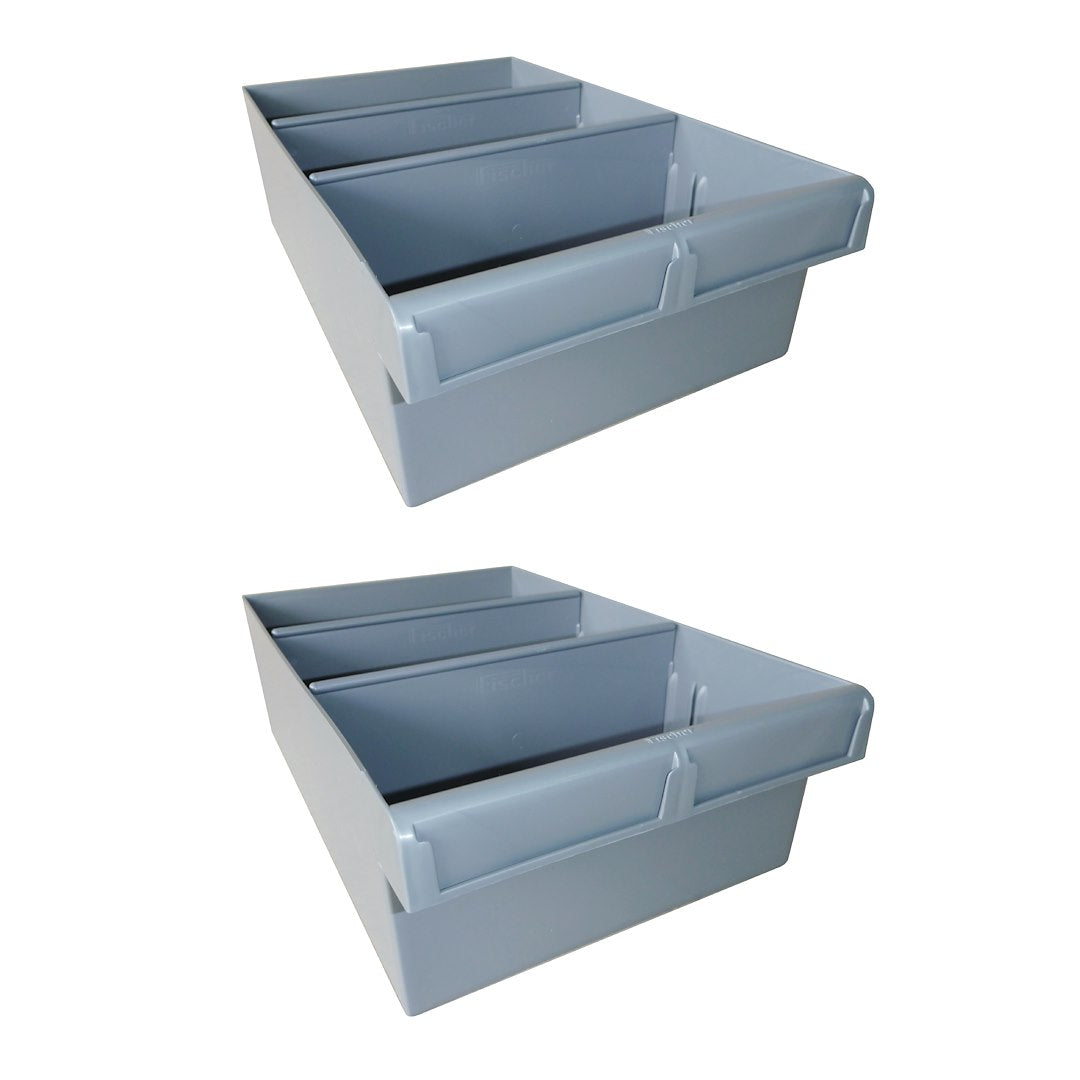 Rolacase Rp200/2 Medium Grey Shelf Bins, Set of 2