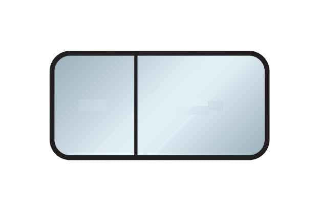 42" x 36" Lippert 3000 Series Single Vent Side Exit Window – G20 Tinted, Black Frame