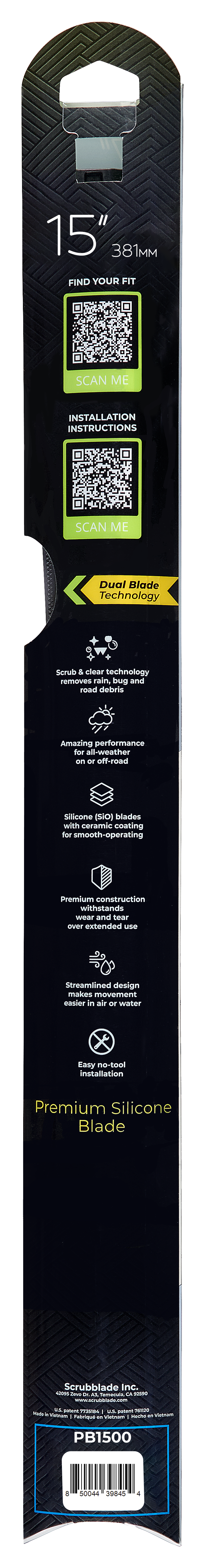 Scrubblade PB1500 Black Edition Silicone Wiper Blade