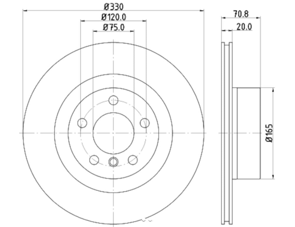Hella 355119542 High-Carbon Vented Disc Brake Rotor