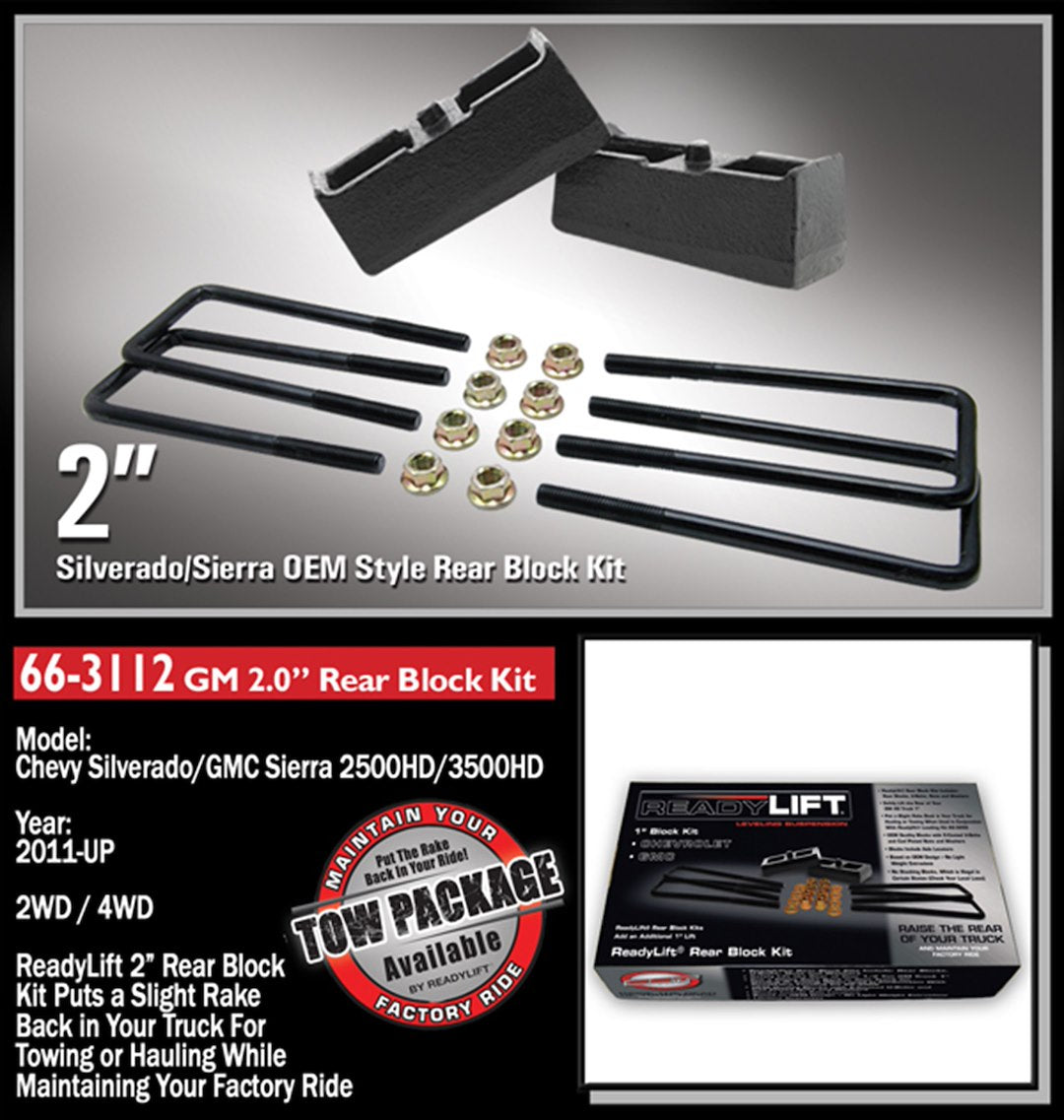 ReadyLift 66-3112 Leaf Spring Blocks for GM 2500HD