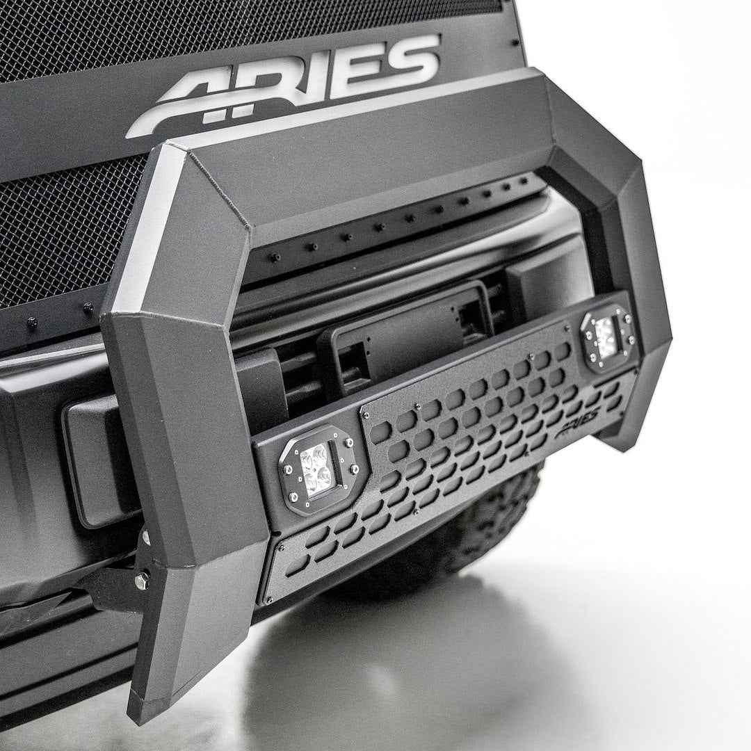 Aries 2163102 AdvantEDGE Aluminum Bull Bar with Skid Plate and Lights