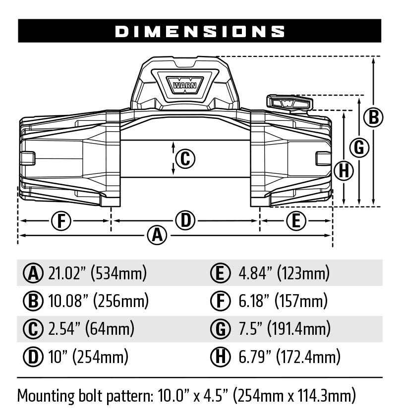 Warn 103253 12V Winch - 10000 lb, Synthetic Line