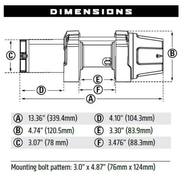 Warn 101030 12V Winch - 3500 lb, Synthetic Line