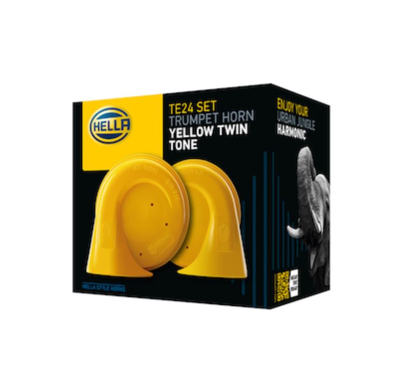 Hella 012010821 Yellow Trumpet Horn Kit