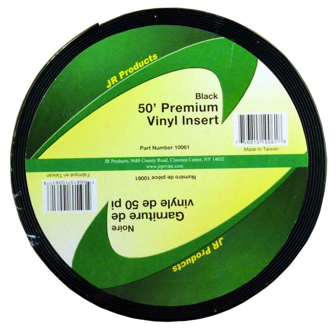JR Products 10061 Vinyl Trim Insert - 1 in x 50 ft, Black