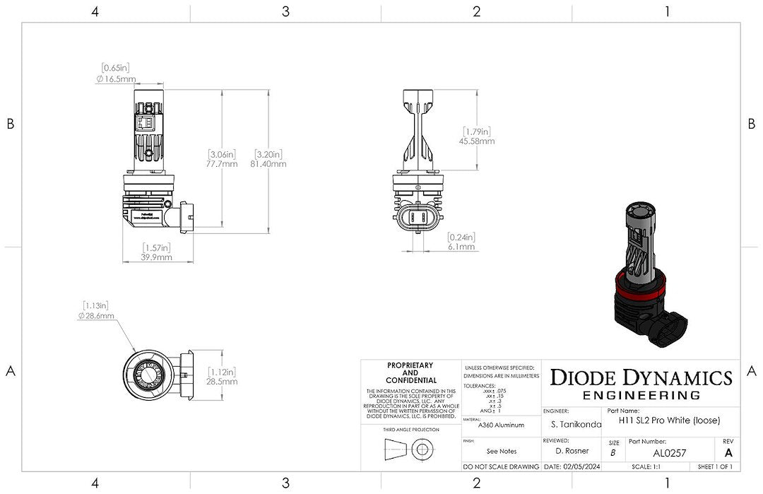 Diode Dynamics DD0483P SL2 Pro 22W White LED Headlight Bulbs