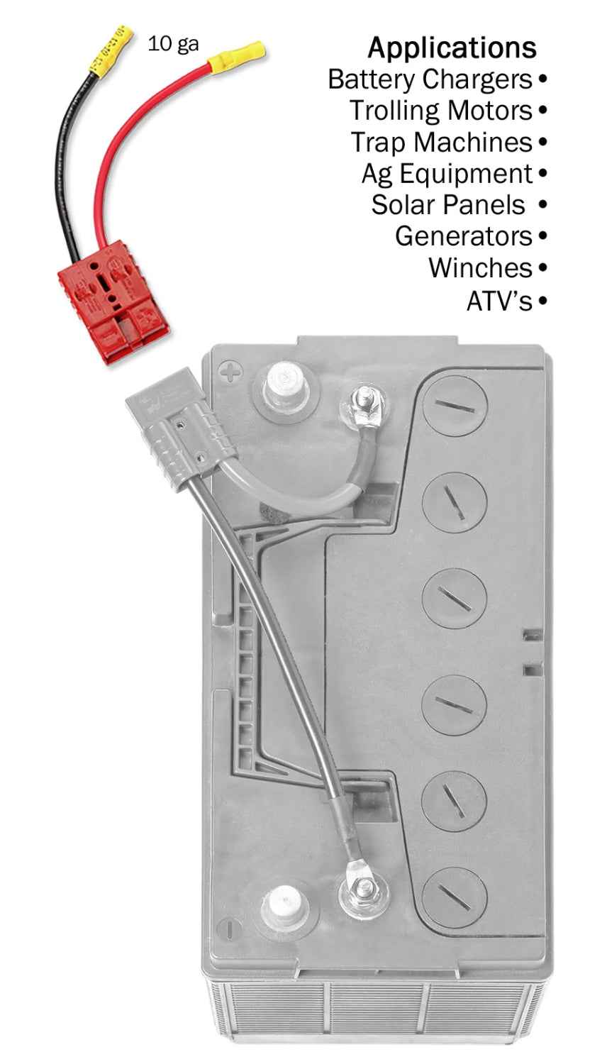 Connect-Ease RCE12VB10 50-Amp 10 AWG Battery Harness
