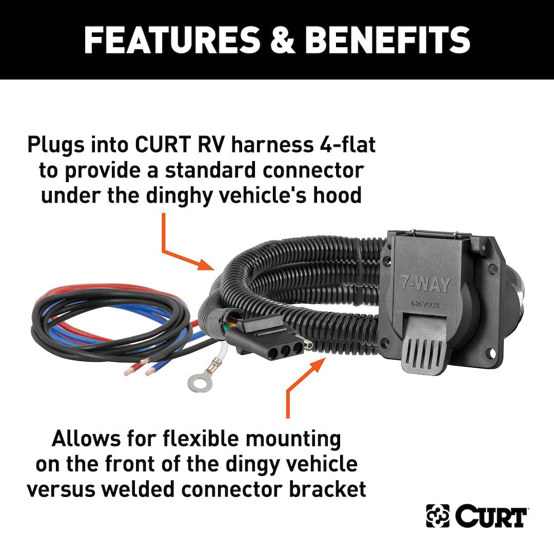 CURT 58980 4-Flat to 7-Blade Dinghy-Towing Adapter - image 4