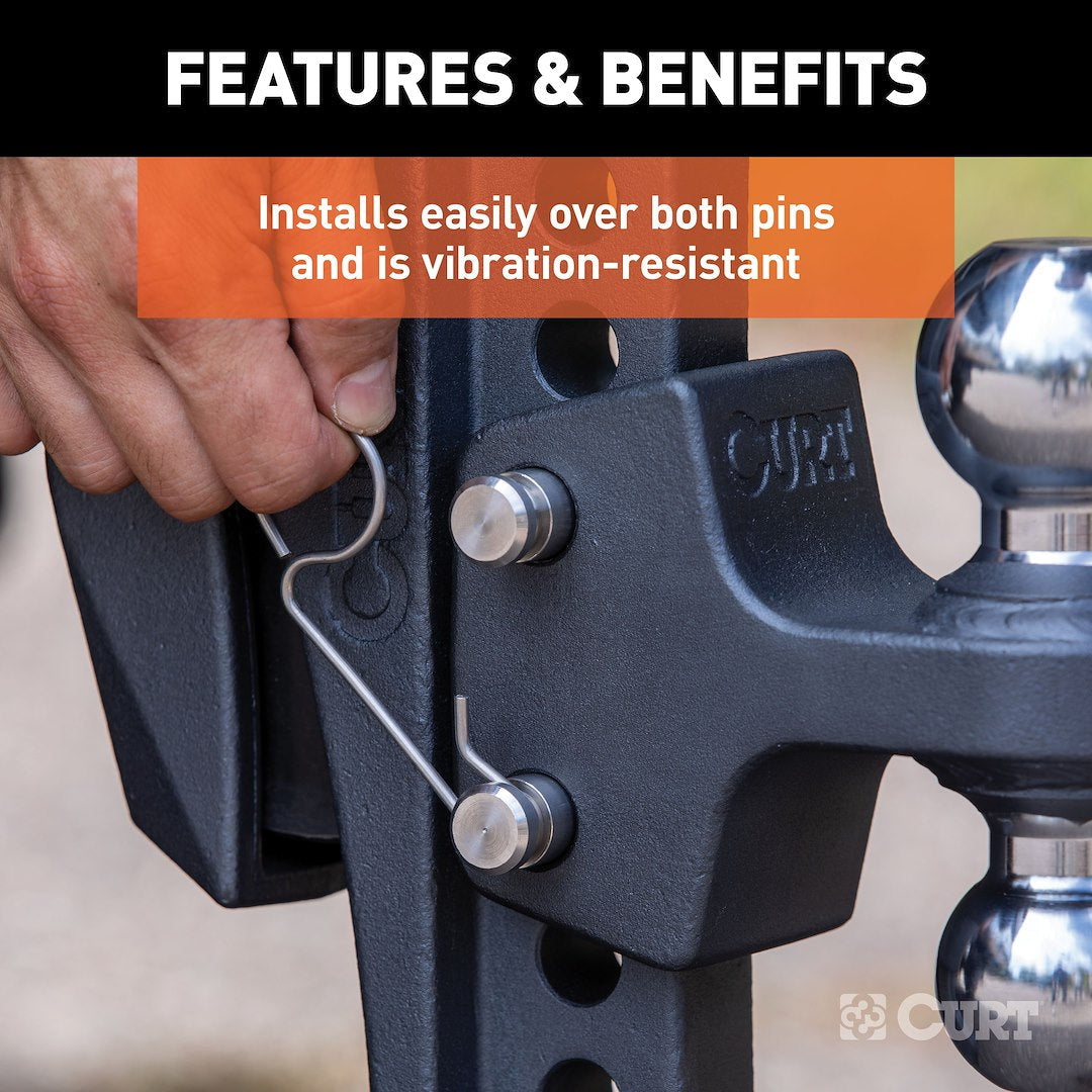CURT Single Fully Universal 2 Inch/ 2-1/2 Inch Receiver Hitch (45960)