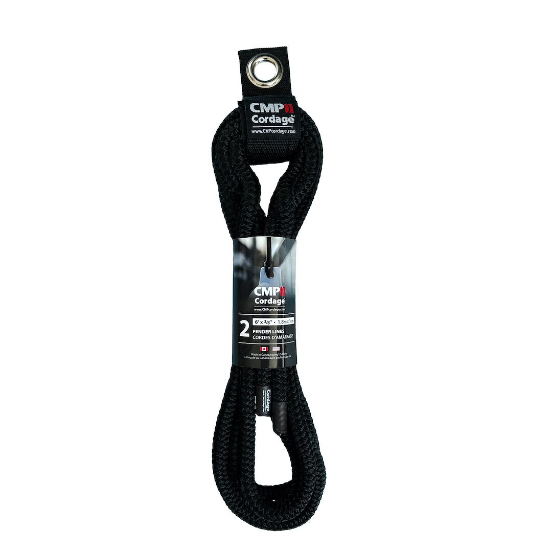 CMP Cordage CFL3806BK Black 6-Foot Fender Lines, Pair - image 1