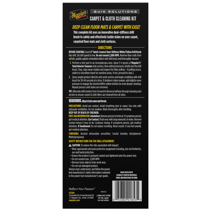 Meguiar's G55268 Carpet and Cloth Cleaning Kit