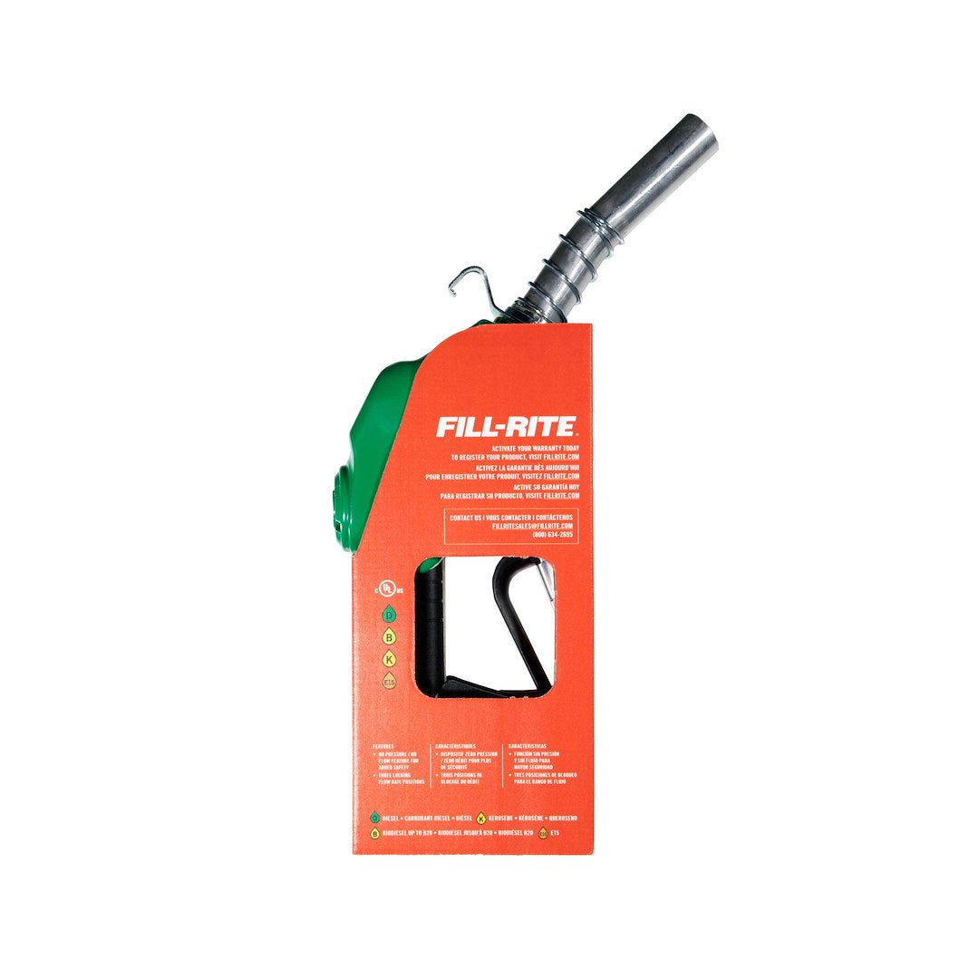 Fill-Rite N100DAU12G Automatic Fuel Nozzle - 1 in NPT, Green