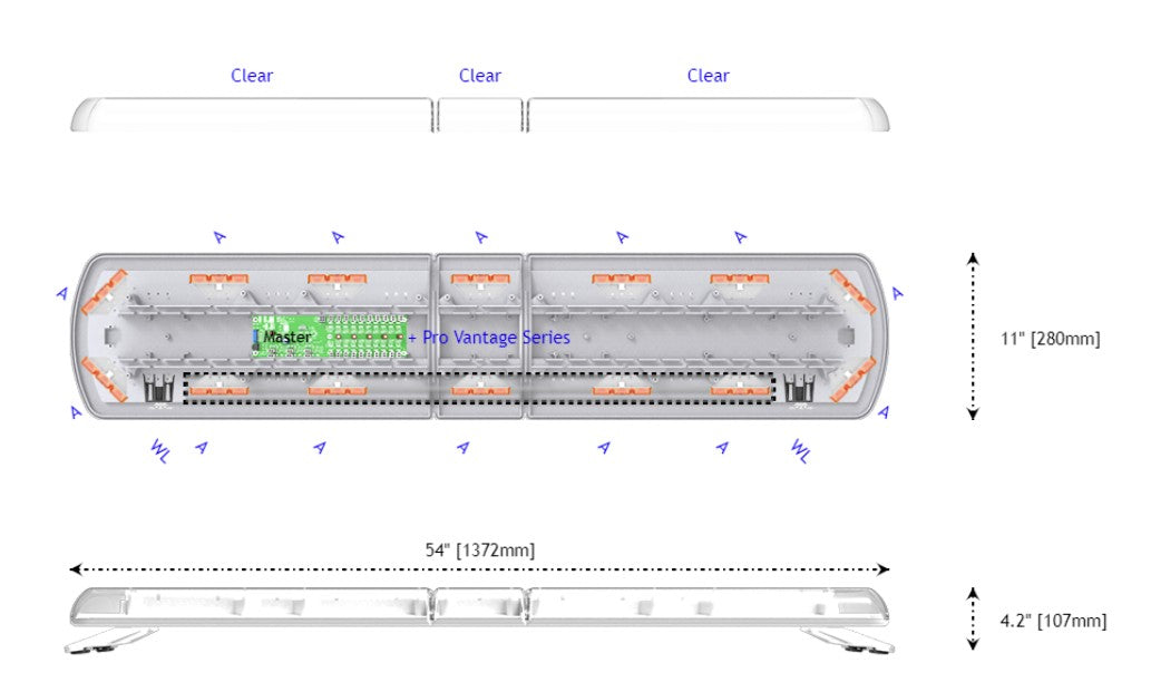 ECCO 12-50002-ES Pro Vantage LED Warning Lightbar