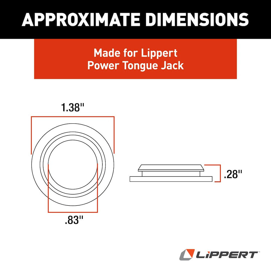 Lippert 225875 Power Tongue Jack Head Access Plug - Black