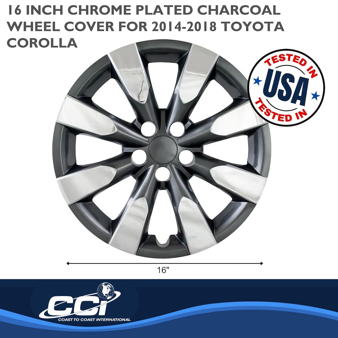 Coast To Coast 51316CC Corolla Chrome/Charcoal Wheel Covers - image 2