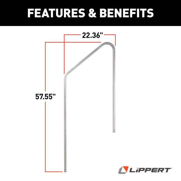 Lippert 2023024502 Solid Step Gen 3 Triple/Quad Entry-Assist Handrail
