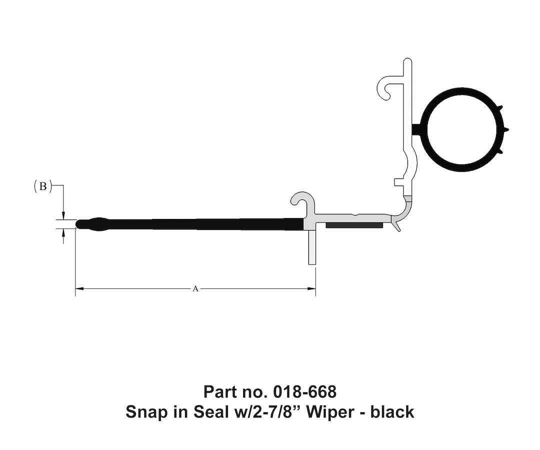 AP Products 018-668 Single Wiper Slide-Out Seal - 35 ft, Black