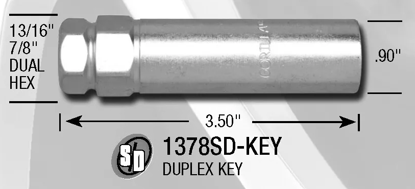 Gorilla 1378sd-Keyb Duplex Lug Nut Socket Key
