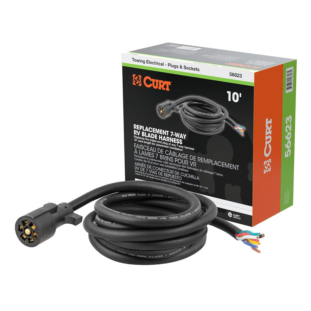 CURT Fully Universal 7 Blade Trailer Wiring Connector (56623)