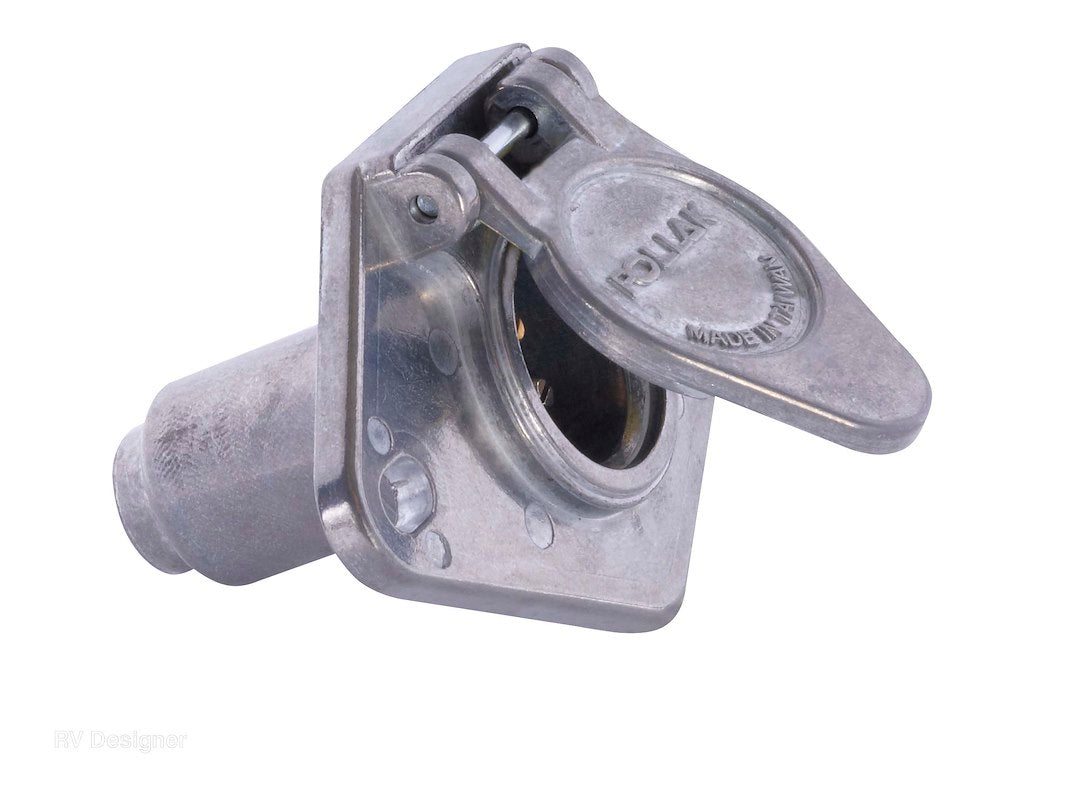 RV Designer Trailer Wiring Connector Adapter (P404) – Color: Silver