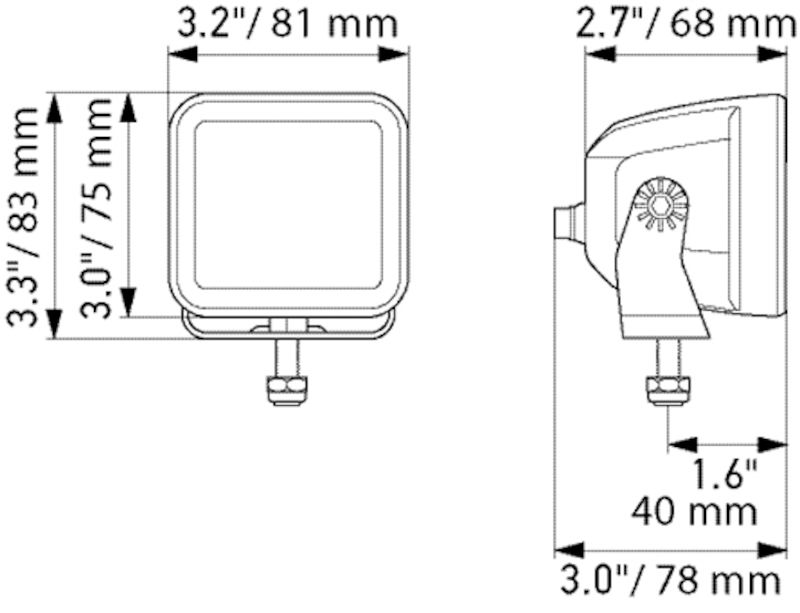Hella 358176841 LED Cube Flood Work Light