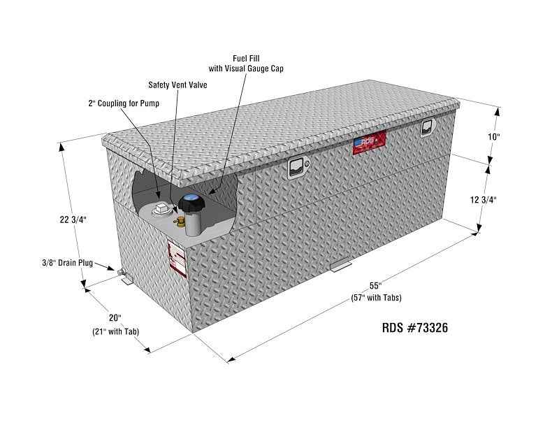 RDS Tanks 73326 60-Gallon Fuel Transfer Tank & Toolbox Combo with Pump
