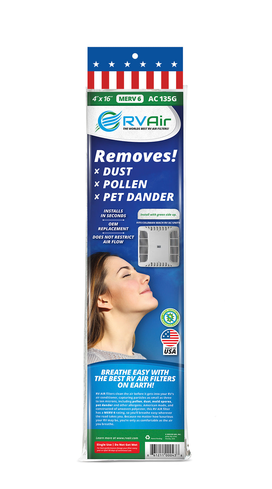 RV AIR INC. RV Air AC 135g Air Conditioner Filter (Ac135g)