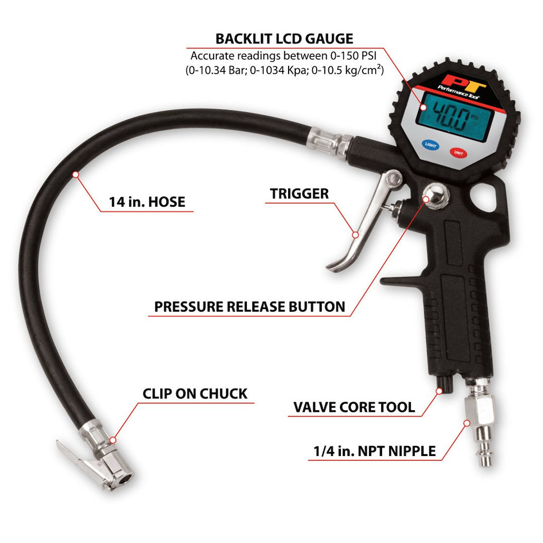 Performance Tool M525 Air Compressor Tire Inflation Gun - image 3