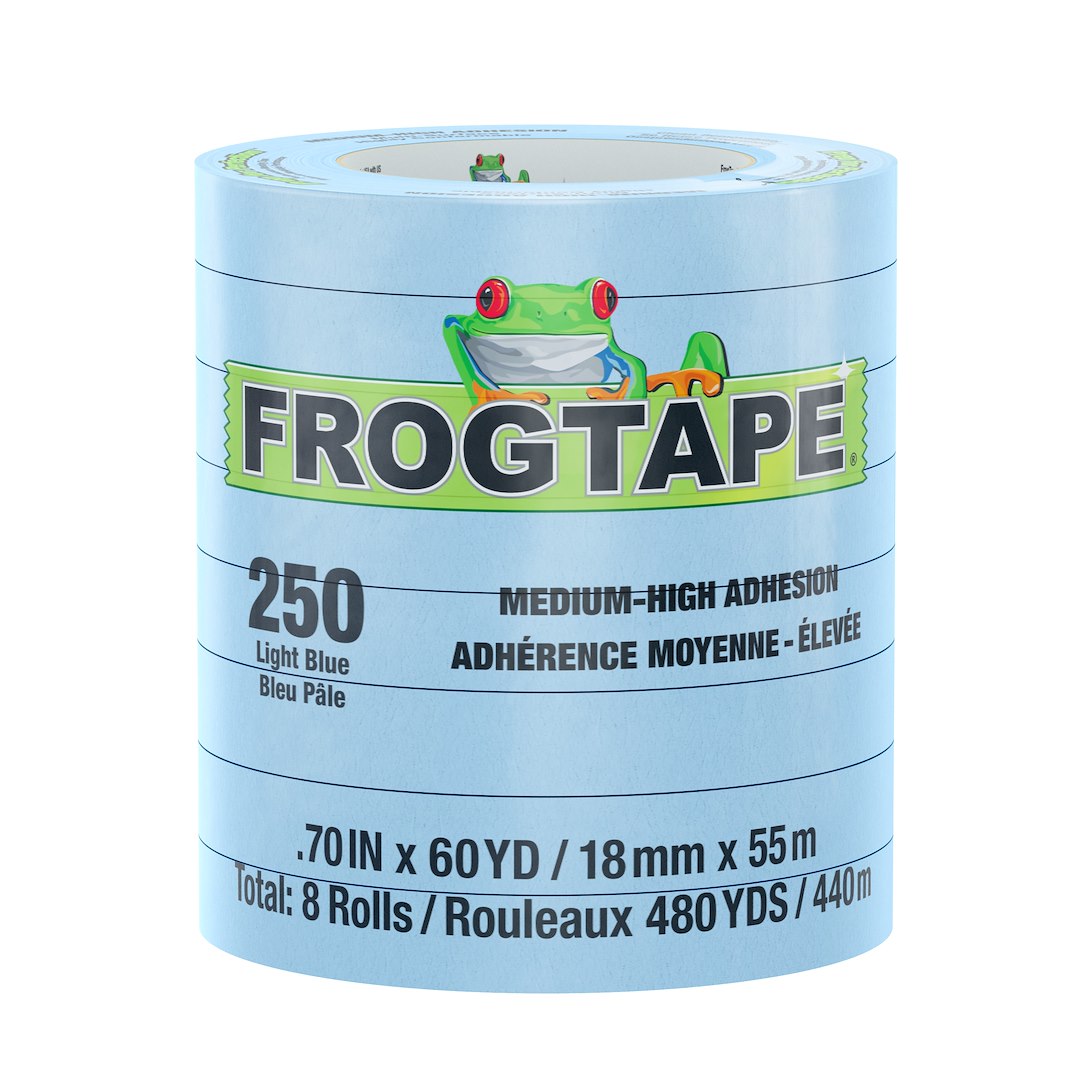 Shurtape 105326 CP 250 Light Blue Masking Tape, 64 Rolls