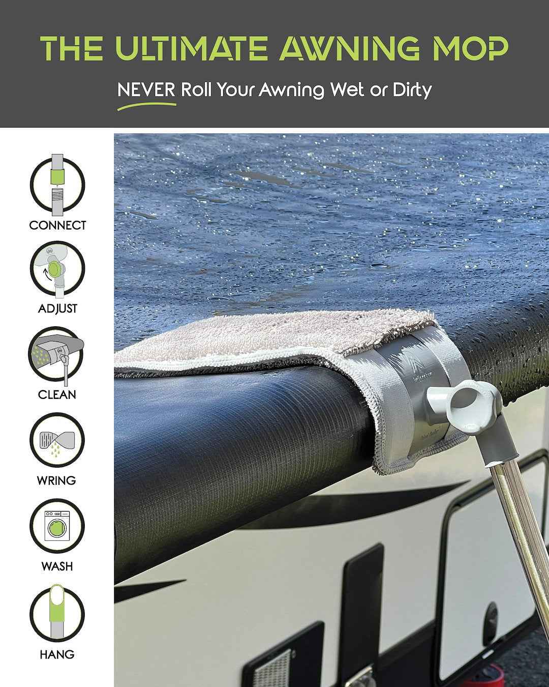Trailersphere ESAM01 Adjustable Microfiber Awning Mop - Up to 6.5 ft