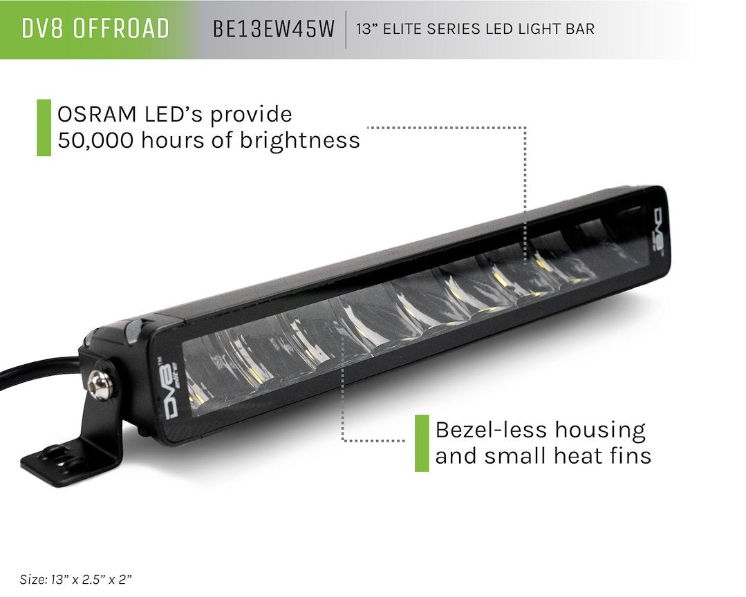 DV8 Offroad BE13EW45W 13-Inch Single-Row LED Light Bar