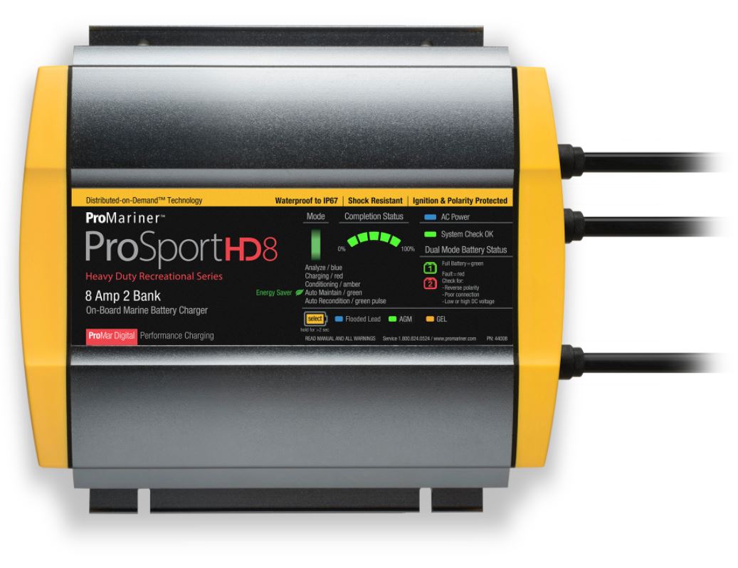 Pro Mariner 44008 12V 8A 2-Bank Marine Battery Charger