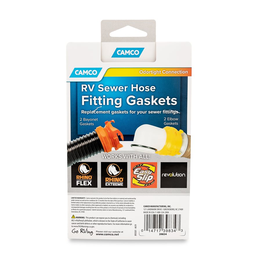 Camco Sewer Hose Connector Gasket (39834) – Material: Rubber