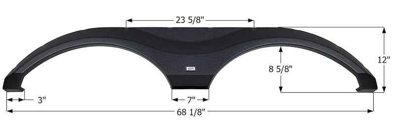 RV Fender Skirt – Tandem Axle 68-1/8" x 12" Black | ICON 15158