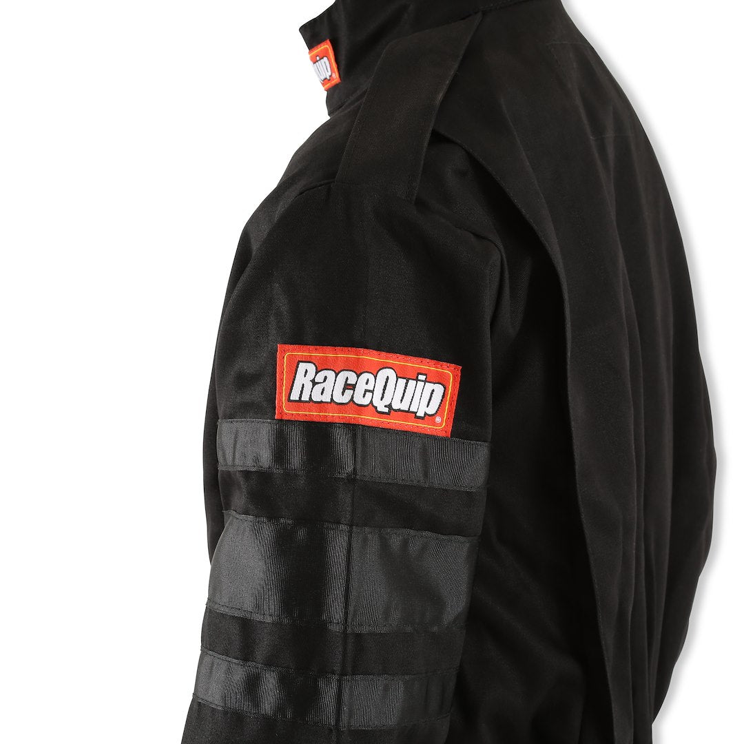 Racequip 110005 Black Single-Layer Racing Suit, Large
