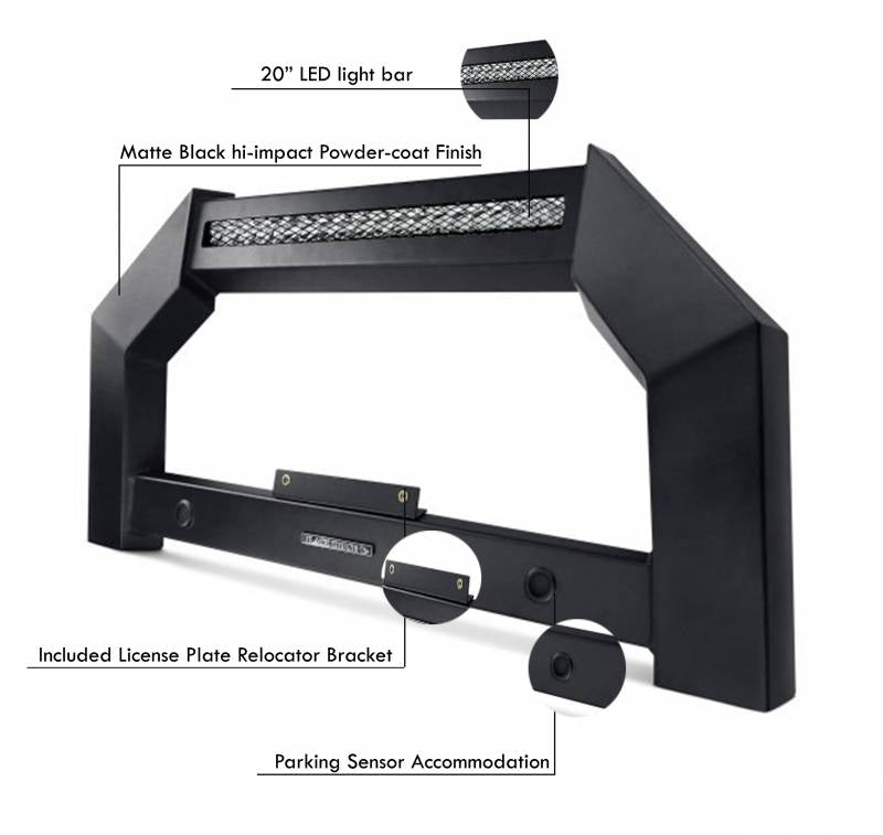 Black Horse Offroad AB-TO22 Bull Bar with skid plate - image 3