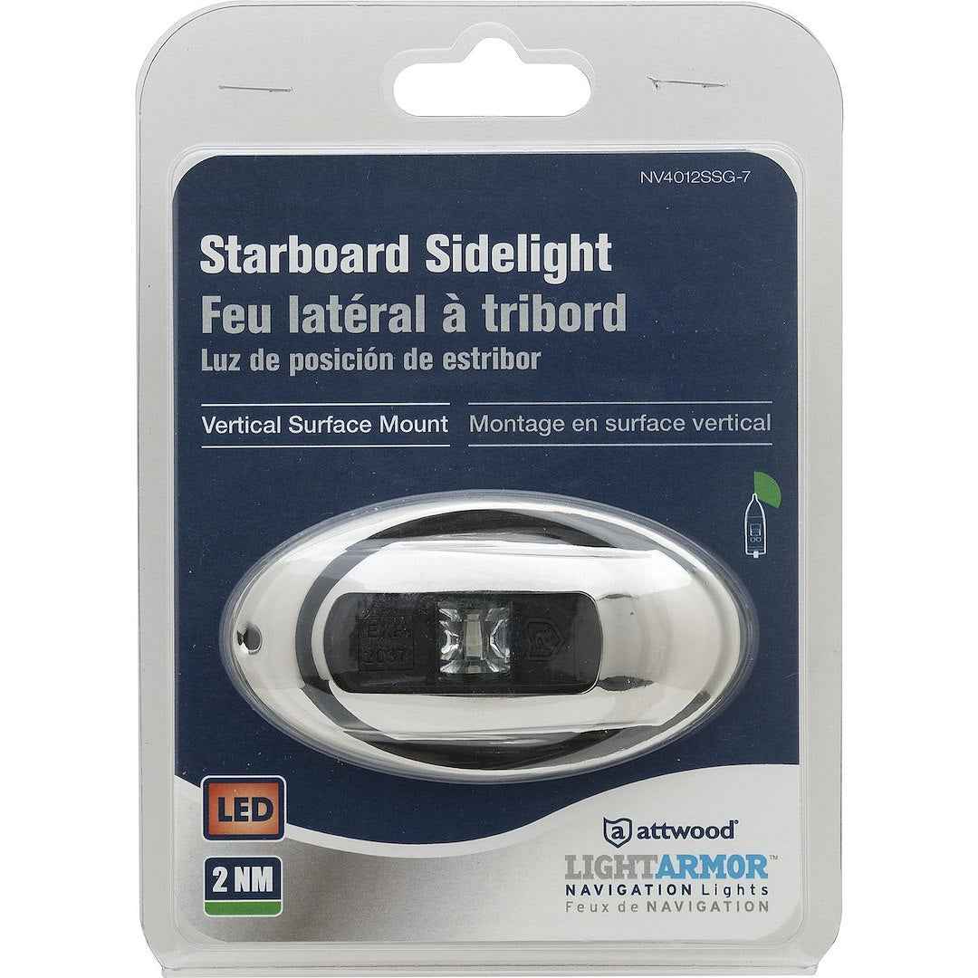 Attwood Marine NV4012SSG-7 Green LED Navigation Sidelight