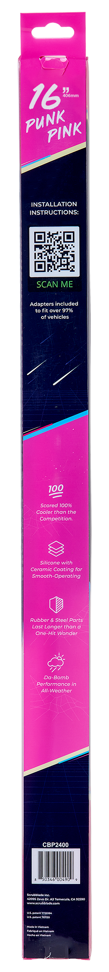 Scrubblade CBP1600 Pink Silicone ShadeBlade Wiper