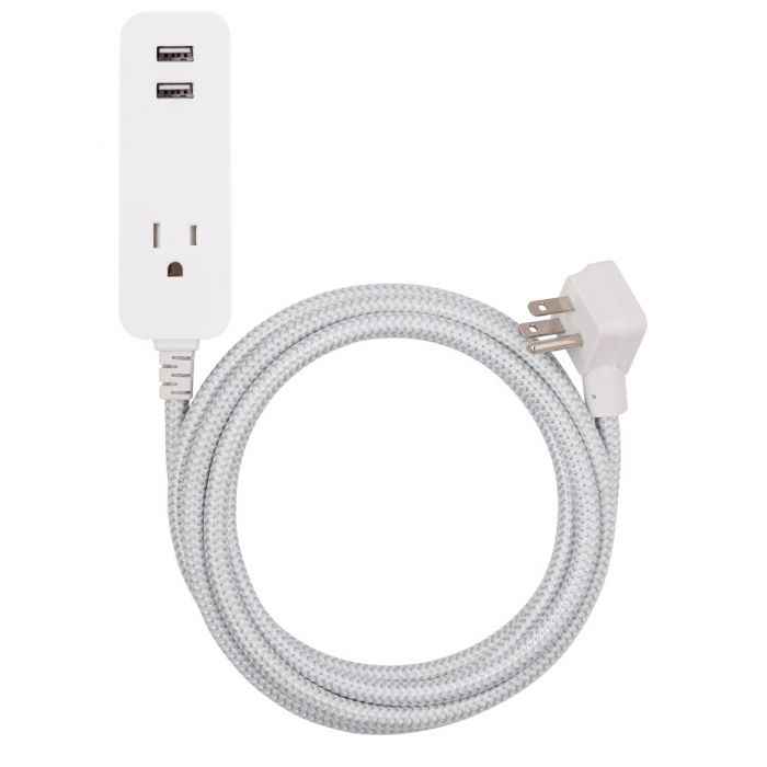 Jasco 37917 10-ft Extension Cord with Grounded Outlet and USB
