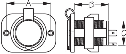 Sea Dog 426120-1 Deluxe Power Socket with Screws