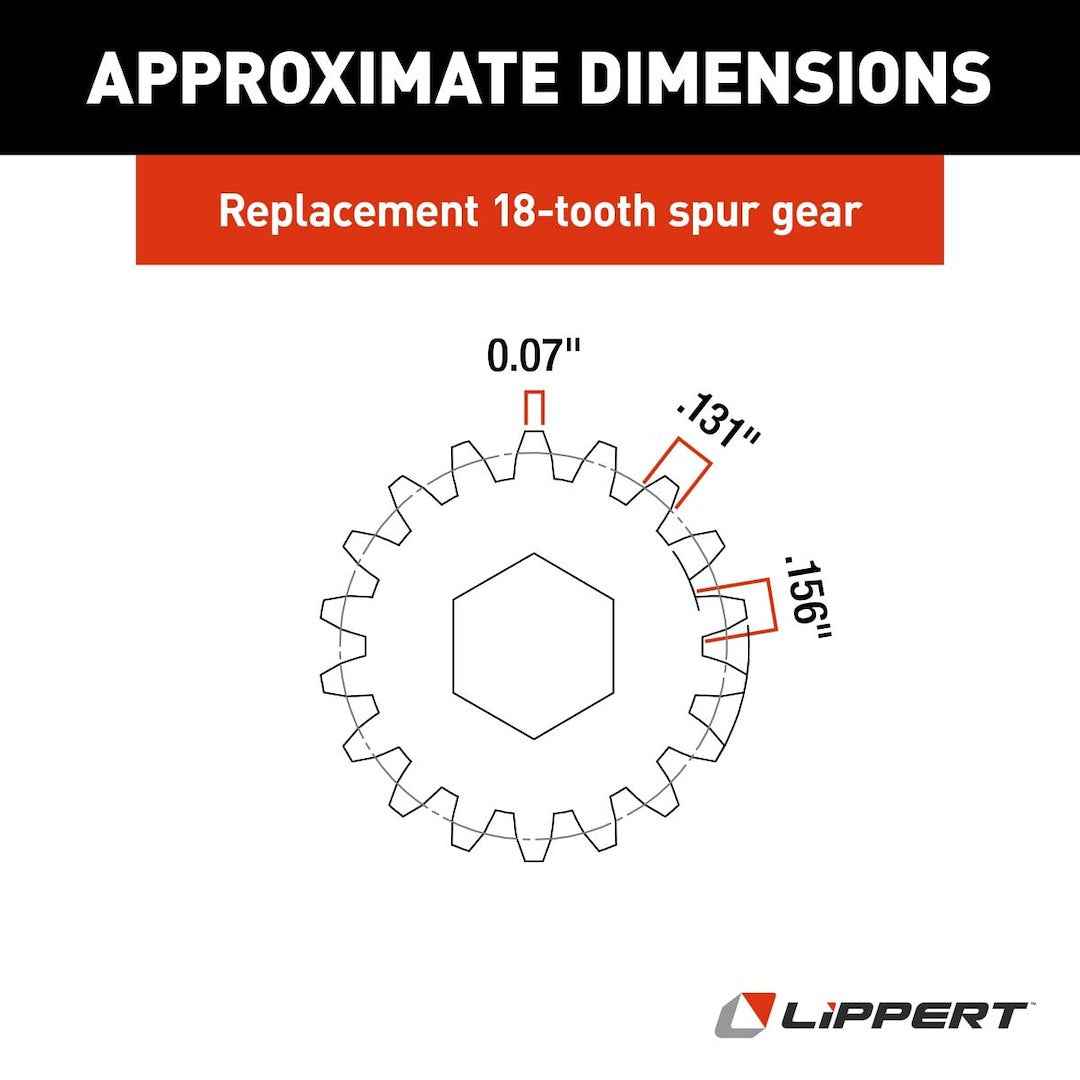 Lippert 122739 18-Tooth Slide-Out Gear